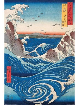 Affiche Utagawa Hiroshige : Naruto whirlpool en stock à ciel rouge dijon
