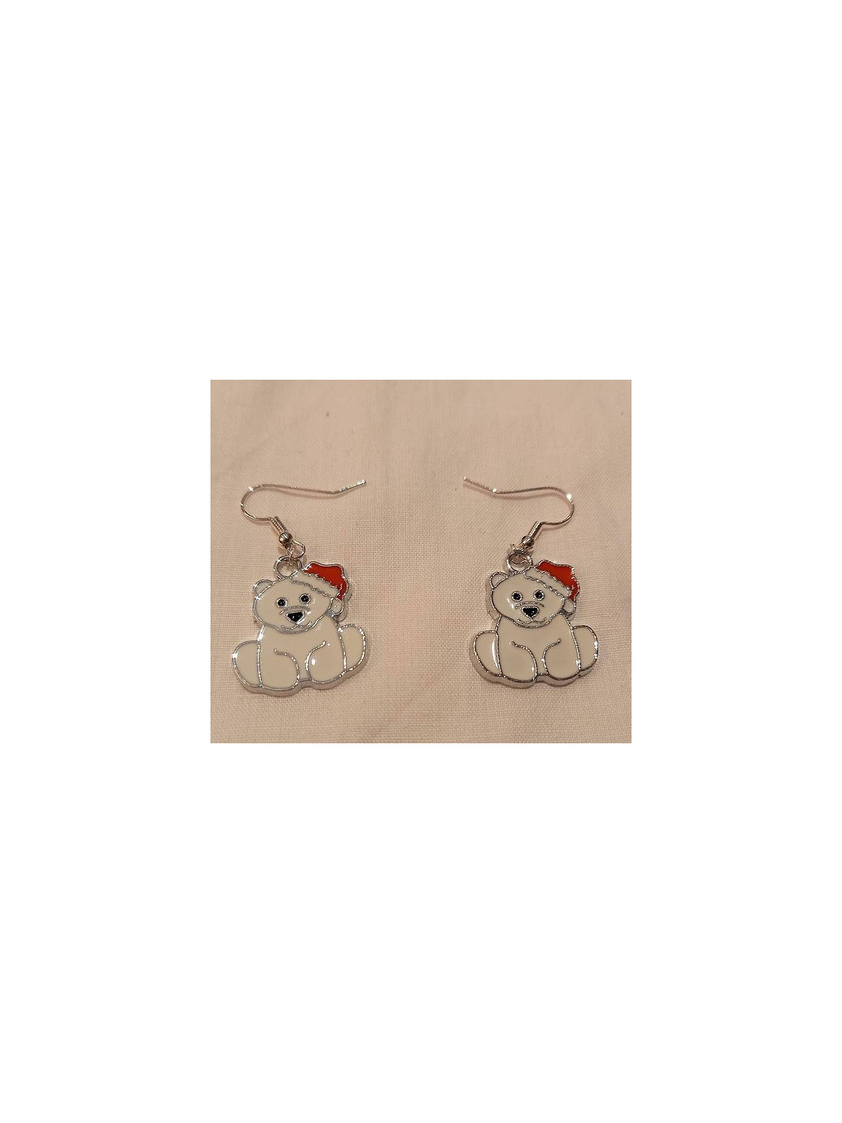 Paire de boucles d'oreilles Ourson de Noël