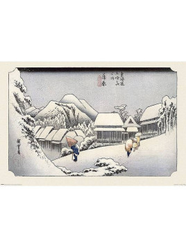 Affiche Utagawa Hiroshige : Kambara en stock à ciel rouge dijon
