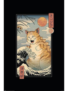 Affiche Vincent Trinidad : Catzilla ukiyoe
