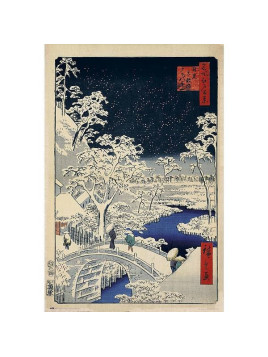 l'Affiche de Utagawa Hiroshige : The drum bridge and sunset hill at Meguro est en stock à ciel rouge à dijon