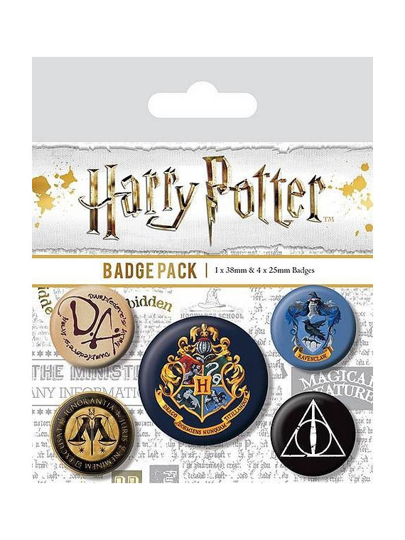 le Lot de 5 badges Harry Potter : Hogwarts est en stock à la librairie ciel rouge à dijon
