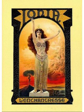 Carte postale Ionia l'enchanteresse illustration de magie en stock à ciel rouge dijon
