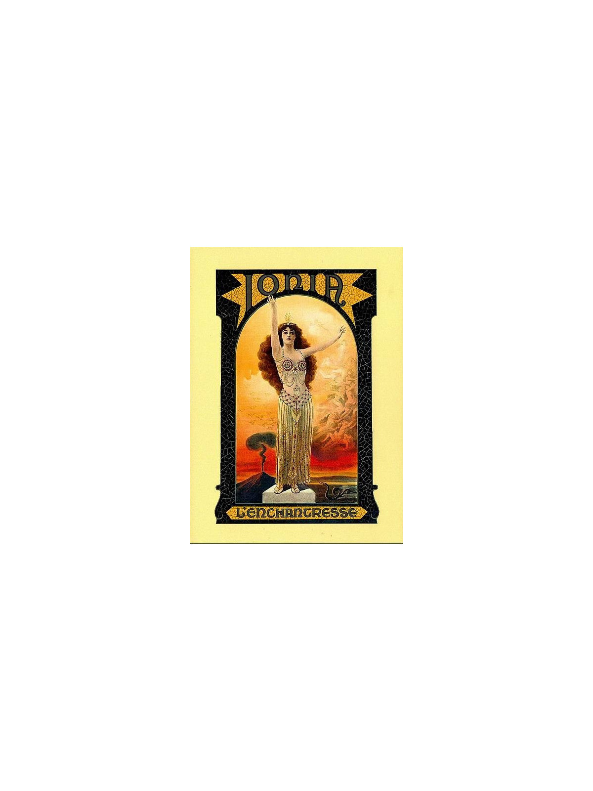 Carte postale Ionia l'enchanteresse illustration de magie en stock à ciel rouge dijon