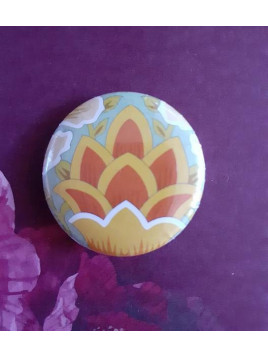 Badge William Morris fleur jaune