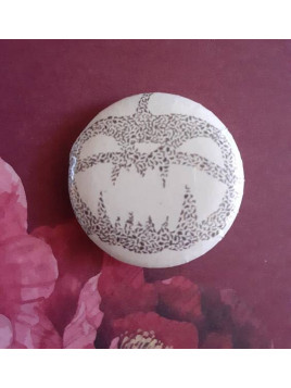 Badge citrouille en chauve-souris