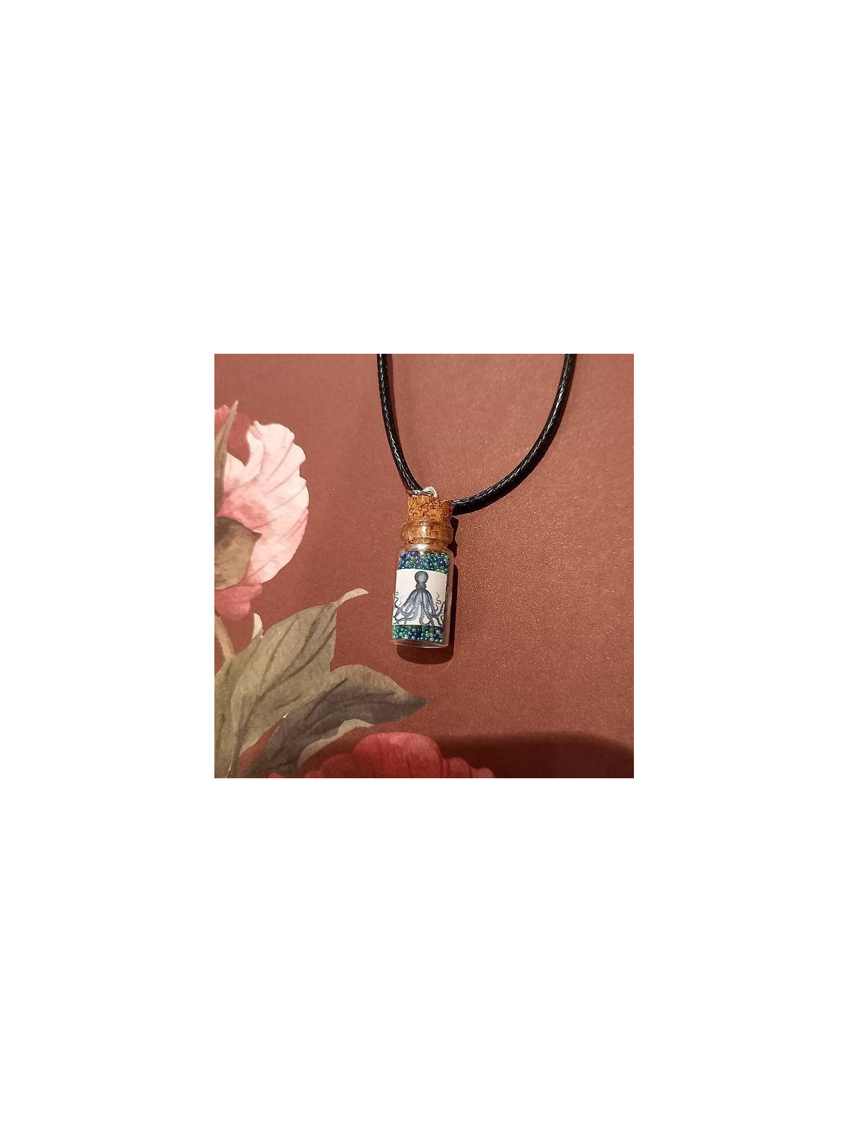 Collier fiole Pieuvre