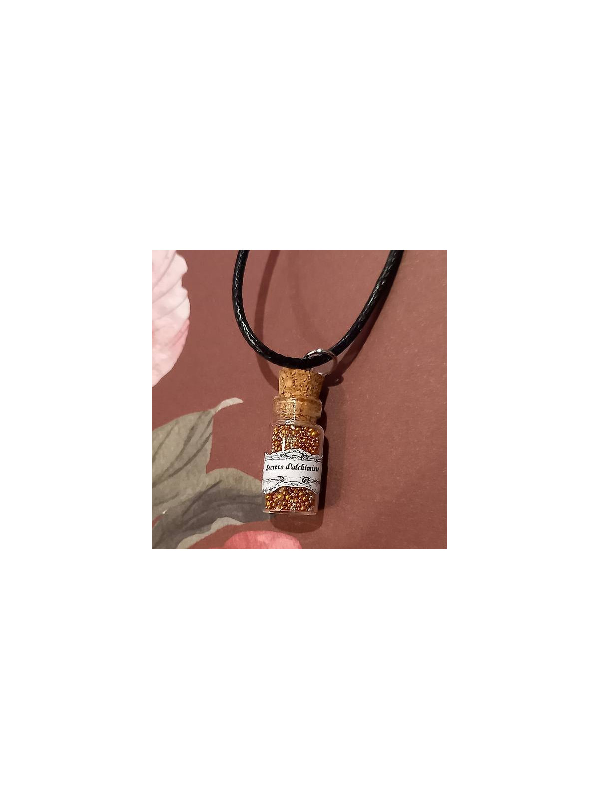 Collier fiole Secrets d'alchimiste