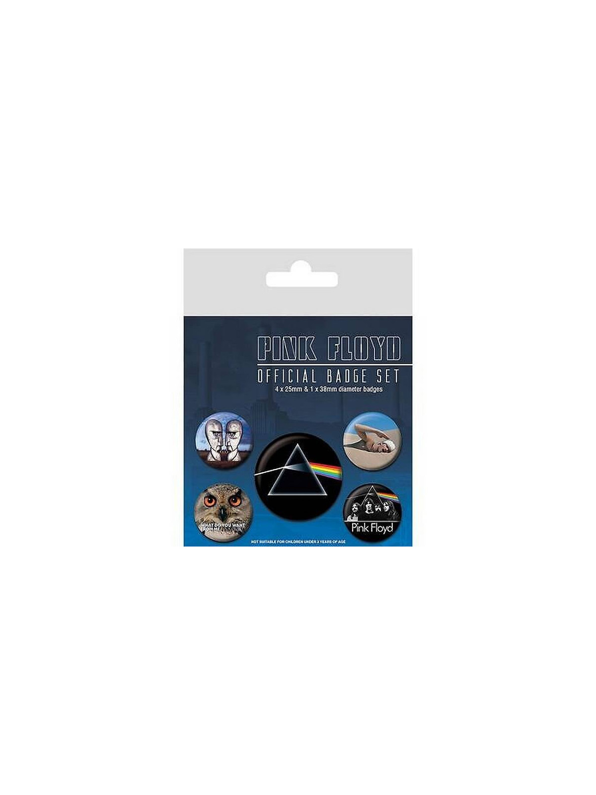 Lot de 5 badges Pink Floyd en stock à ciel rouge, disquaire à dijon