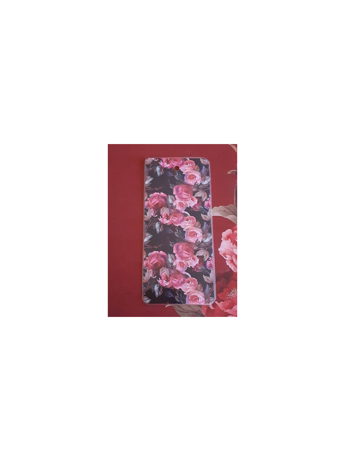 Marque-page plastifié noir et roses roses en stock à la librairie ciel rouge à dijon