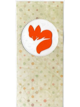 Marque-page Médaillon transparent avec renard orange