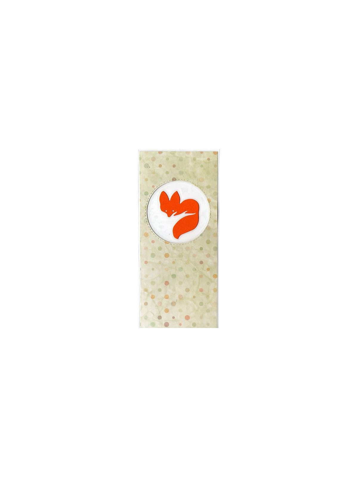 Marque-page Médaillon transparent avec renard orange