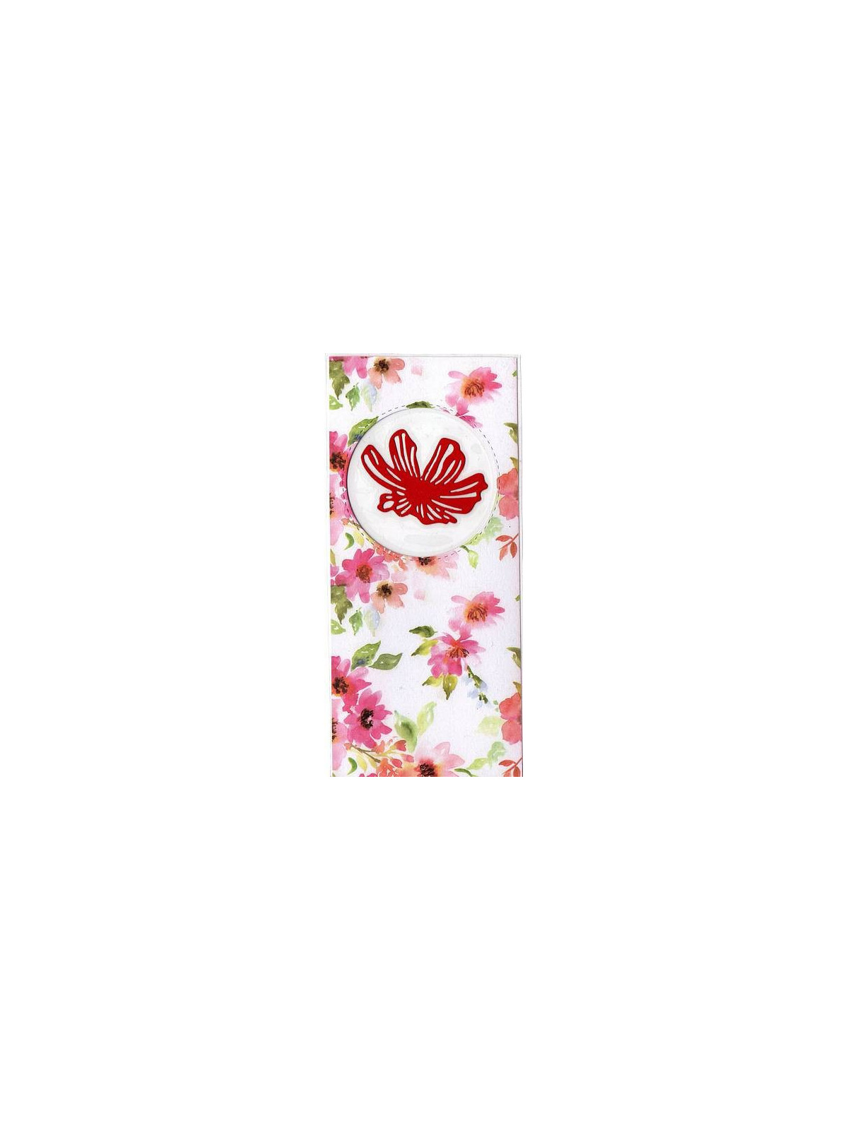Marque-page Médaillon transparent avec fleur