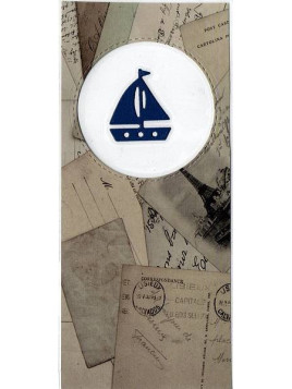 Marque-page Médaillon transparent avec bateau