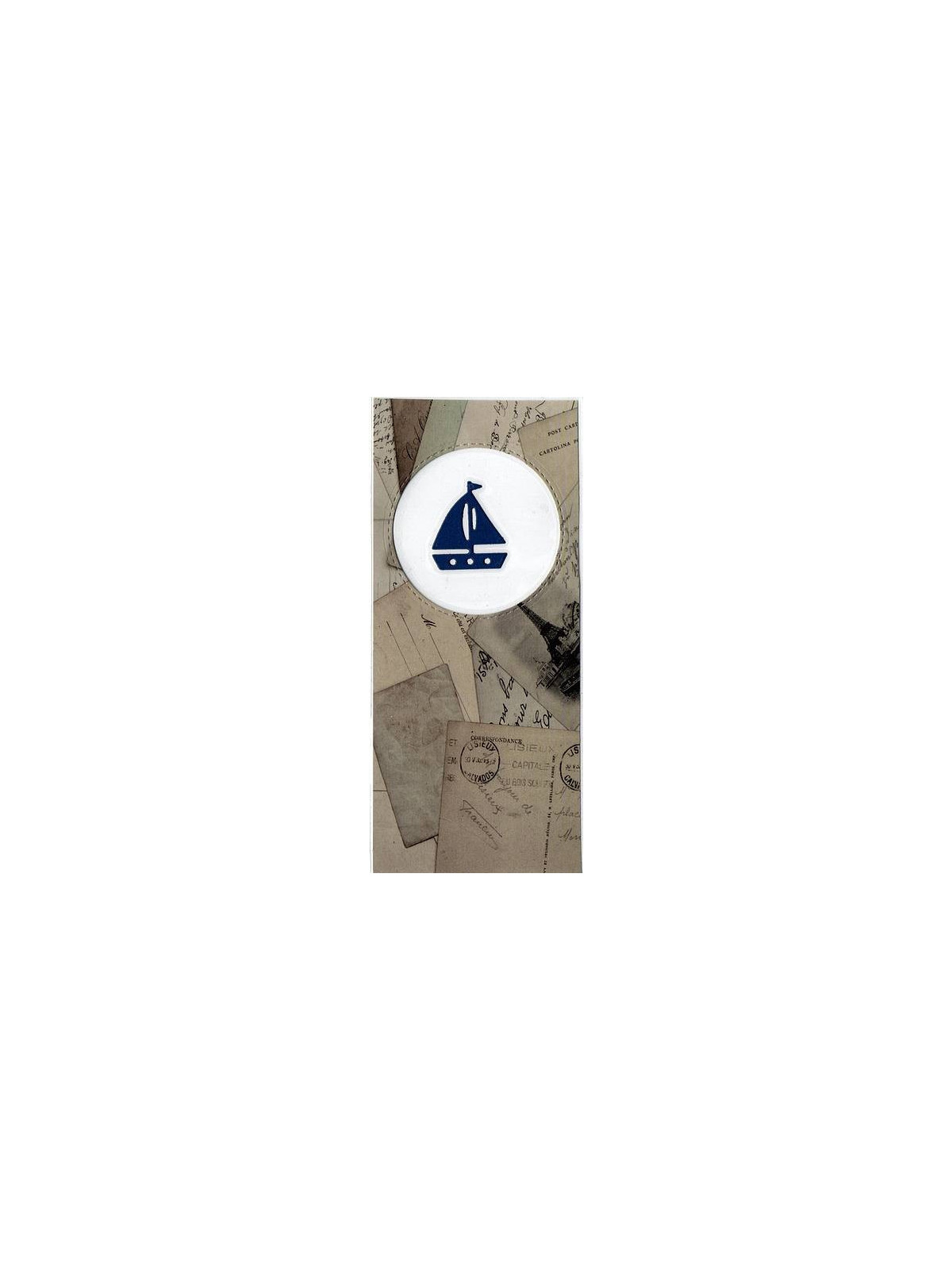 Marque-page Médaillon transparent avec bateau