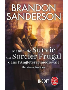 le livre de Brandon Sanderson : Manuel de survie du sorcier Frugal dans l’Angleterre médiévale est à ciel rouge