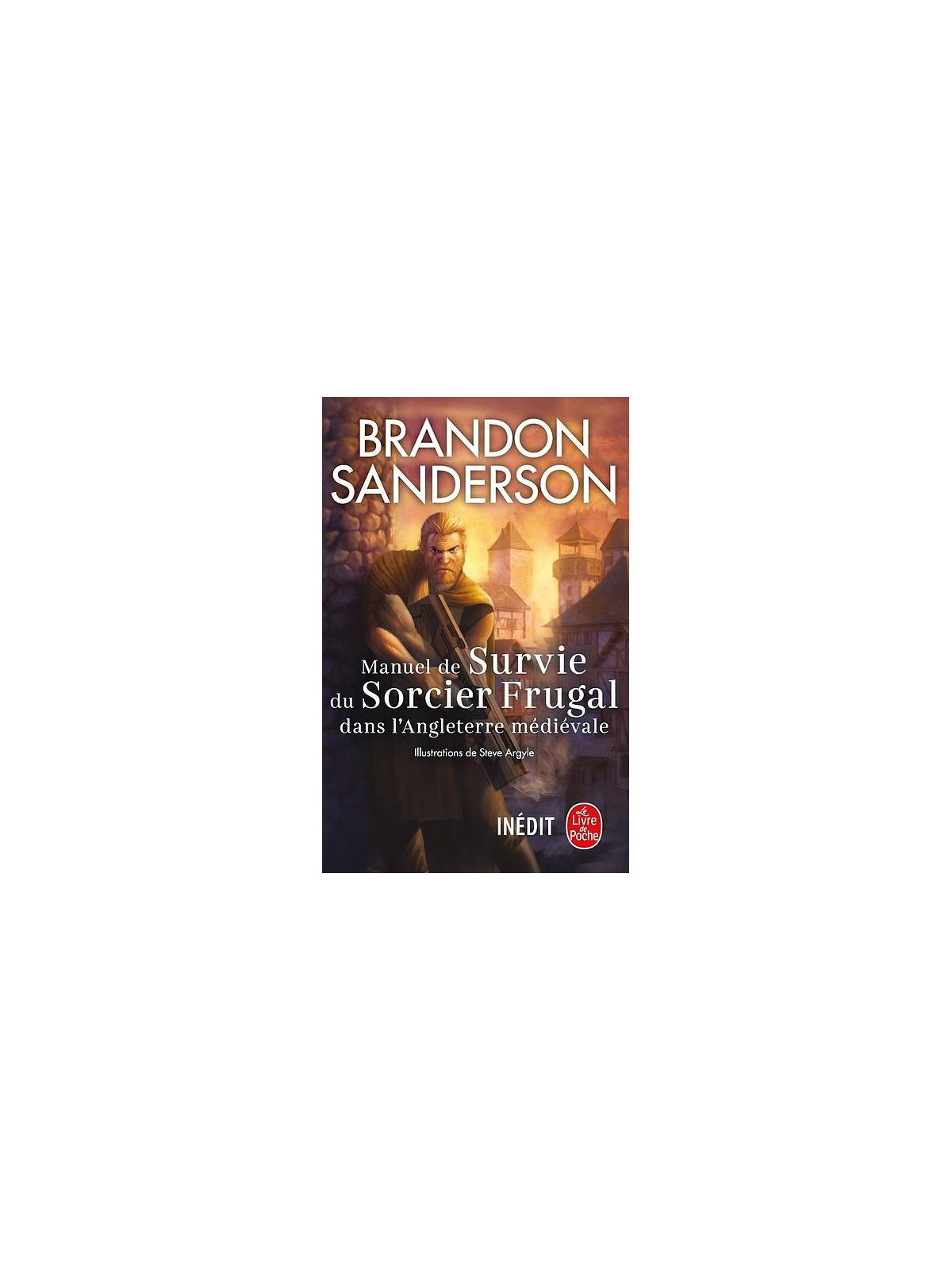 le livre de Brandon Sanderson : Manuel de survie du sorcier Frugal dans l’Angleterre médiévale est à ciel rouge