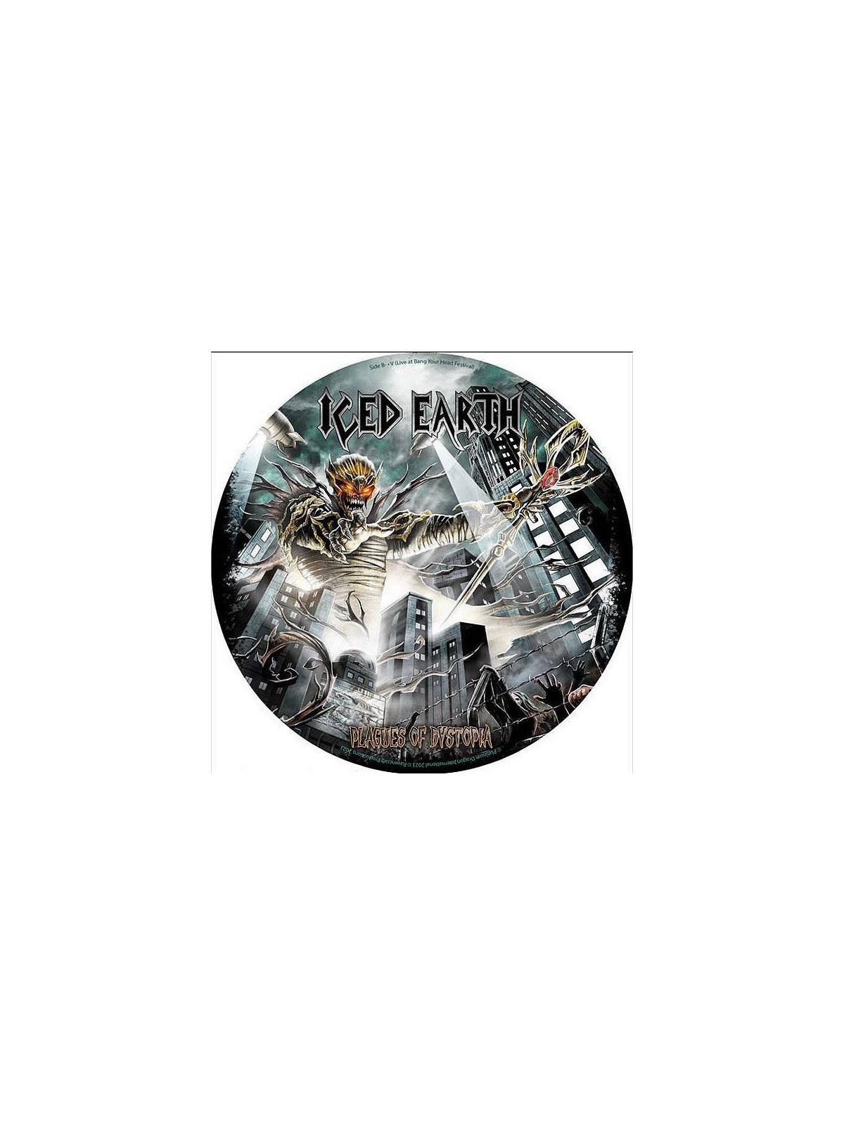 Le disque de Iced earth : Plagues of dystopia est en stock en vinyle à Ciel rouge, disquaire à Dijon
