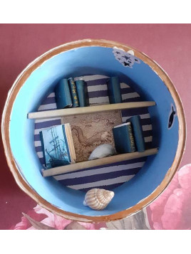 Petite bibliothèque ronde Monde marin