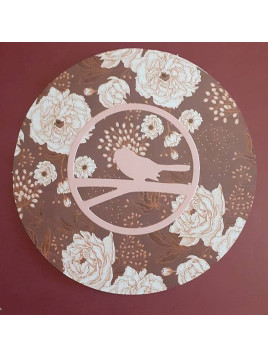 Carte ronde découpe : oiseau rose