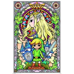 Affiche The legend of Zelda : Stained glass en stock à ciel rouge, boutique à dijon