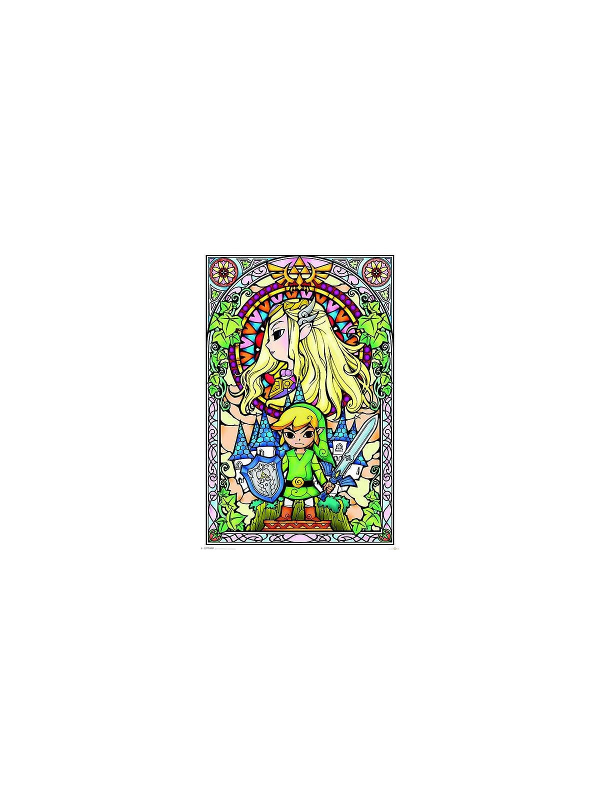 Affiche The legend of Zelda : Stained glass en stock à ciel rouge, boutique à dijon