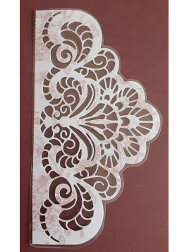 Marque-page arabesques blanc et rose