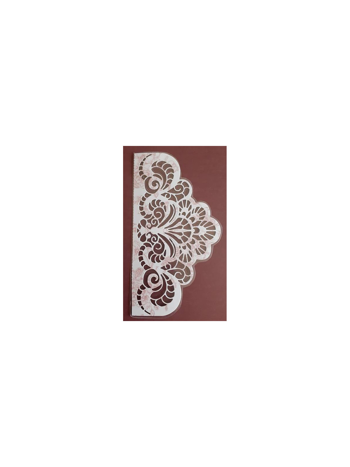Marque-page arabesques blanc et rose