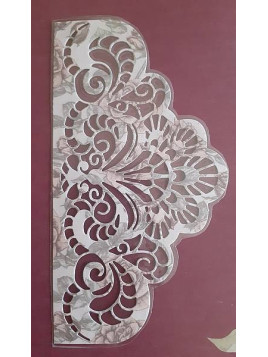 Marque-page arabesques gris et rose