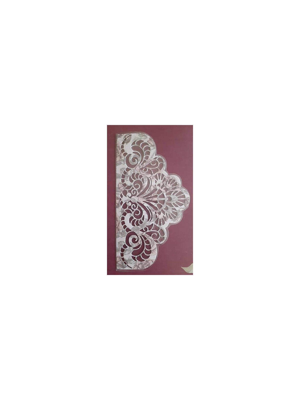 Marque-page arabesques gris et rose