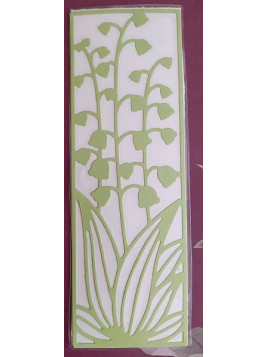 Marque-page découpe muguet vert sur fond blanc