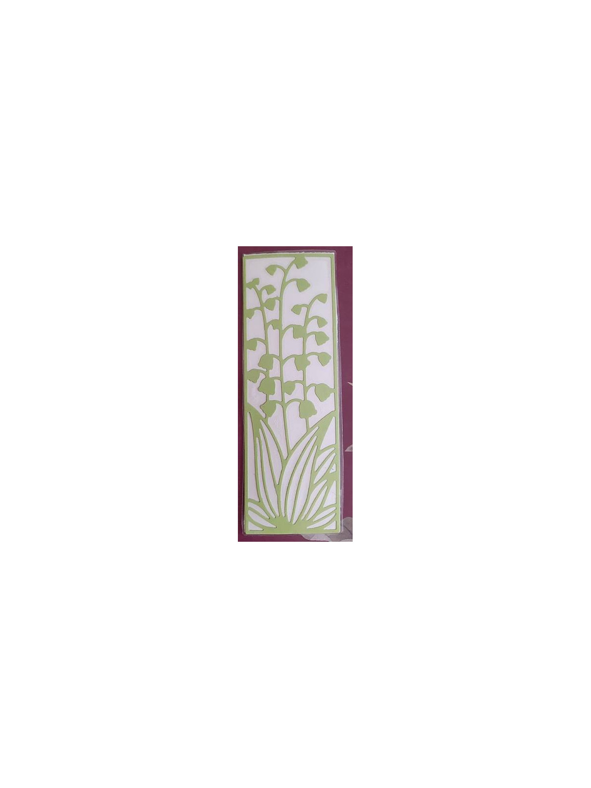 Marque-page découpe muguet vert sur fond blanc