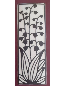 Marque-page découpe muguet noir sur fond blanc