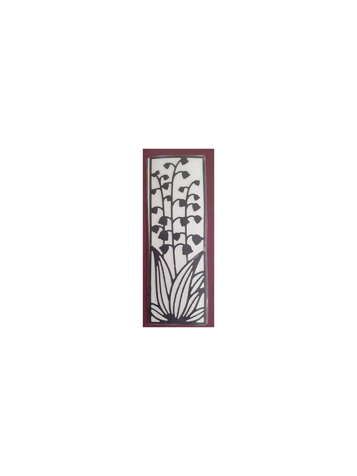 Marque-page découpe muguet noir sur fond blanc