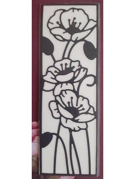 Marque-page découpe coquelicot noir sur fond blanc