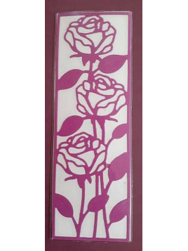 Marque-page découpe rose rose sur fond blanc