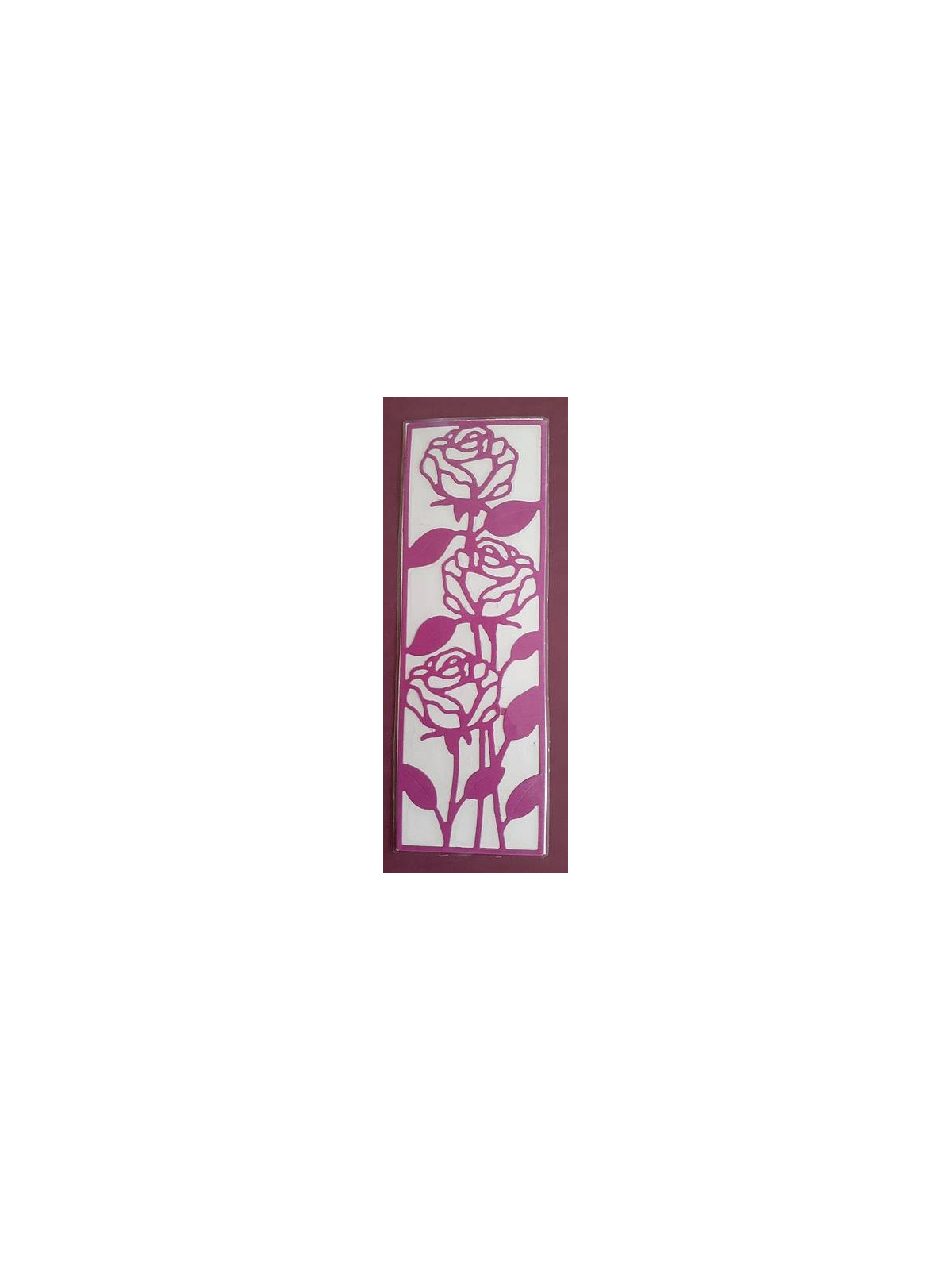 Marque-page découpe rose rose sur fond blanc