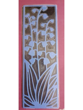 Marque-page découpe muguet bleu sur fond noir