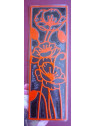 Marque-page découpe coquelicot rouge sur fond noir
