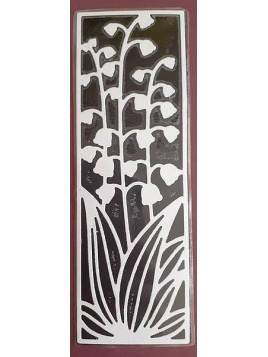 Marque-page découpe muguet blanc sur fond noir