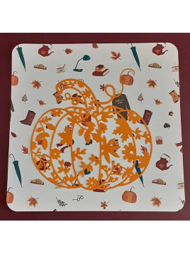 Carte carrée citrouille orange