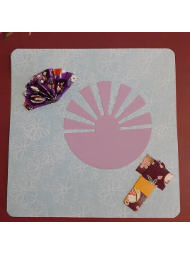 Carte carrée Japon violette