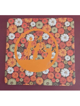 Carte carrée Sally et Jack orange