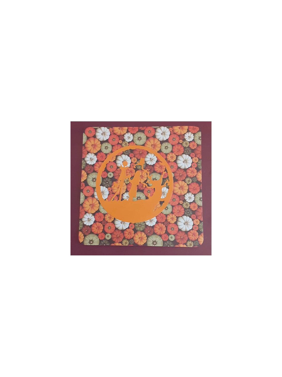 Carte carrée Sally et Jack orange