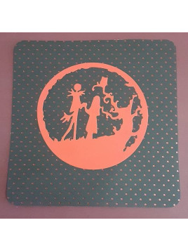 Carte carrée Sally et Jack rouge
