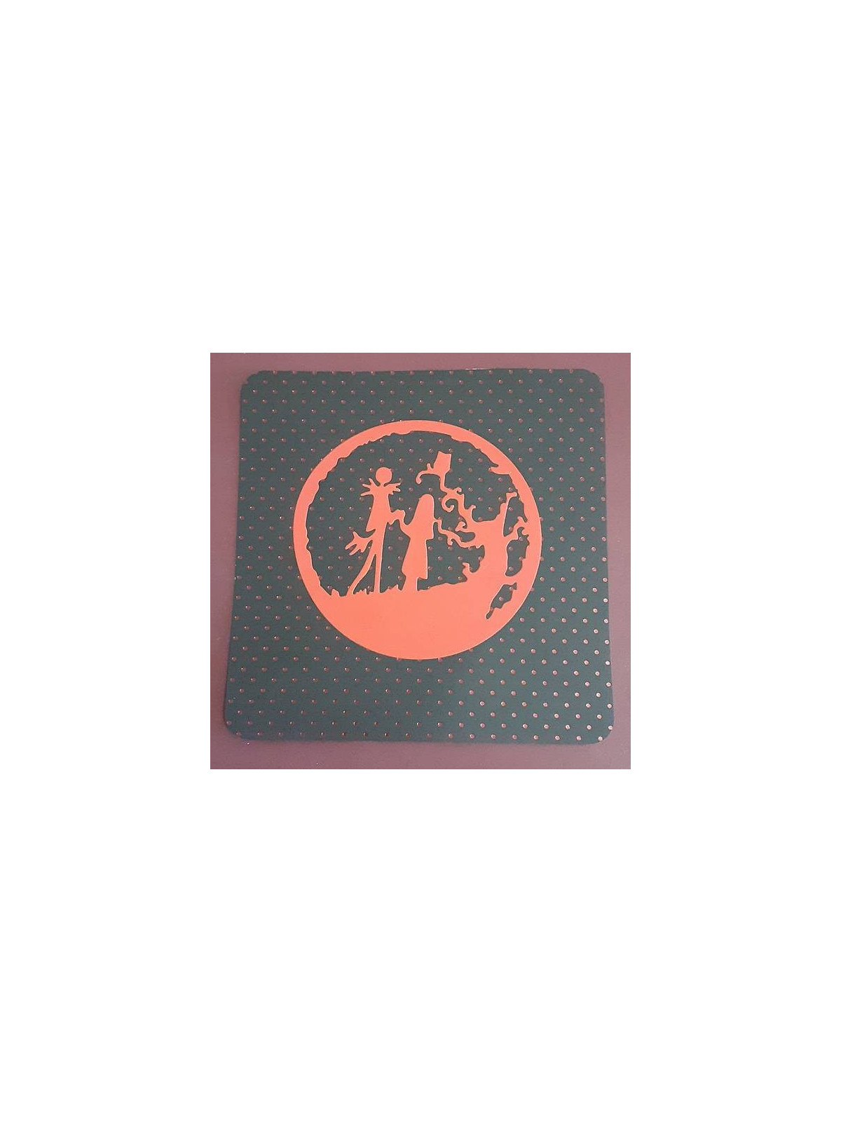 Carte carrée Sally et Jack rouge
