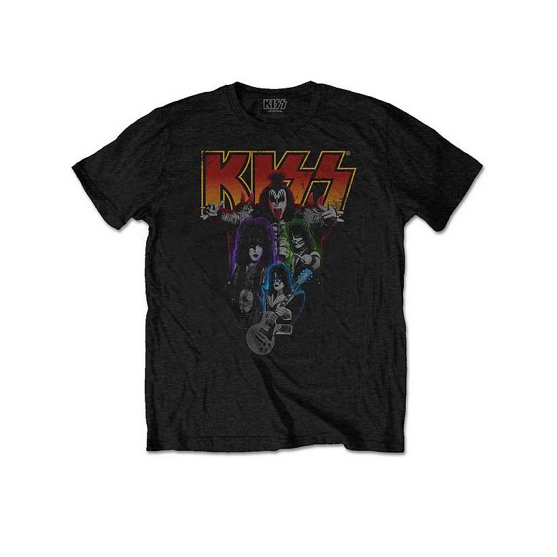 T-shirt Kiss  Neon band en stock à ciel rouge dijon