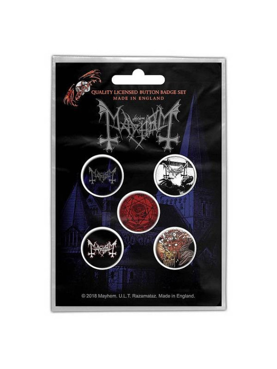 Lot de 5 badges Mayhem : De mysteriis dom sathanas