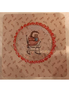 Carte de Noël shaker Hérisson avec sa tasse