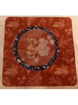 Carte de Noël shaker Lapin avec bonhomme de neige
